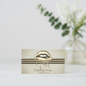 Carte De Visite Lèvres à gouttes métalliques élégantes (Debout devant)