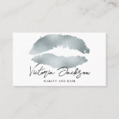 Carte De Visite Lèvres à huile d'argent Moderne Chic maquillage Be (Devant)