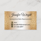 Carte De Visite Lèvres à pointes roses chaudes et or - Avon (Dos)