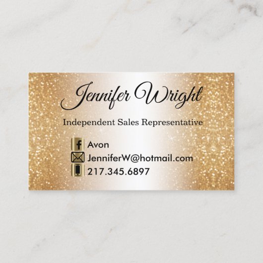 Carte De Visite Lèvres à points Polka violet et or - Avon (Dos)