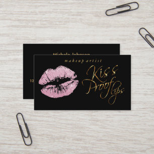 Carte De Visite Lèvres à preuve Kiss - Parties scintillant rose