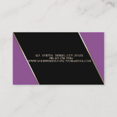 Carte De Visite Lèvres à rayure violet professionnelle moderne (Dos)