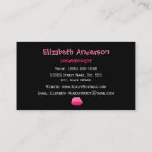 Carte De Visite Lèvres cosmétologistes tendance rose et noir Zèbre (Dos)