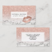 Carte De Visite Lèvres de marbre blanches d'ombre de parties (Devant / Derrière)