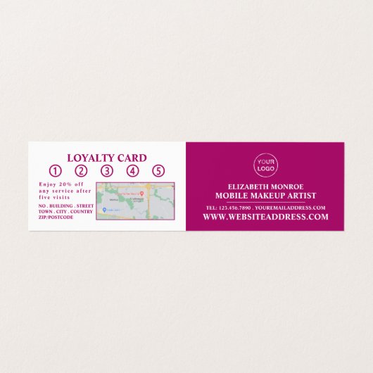 Carte De Visite Lèvres de Parties scintillant rose, Artiste de maq (Intérieur déplié)