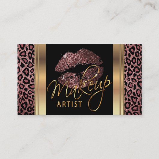 Carte De Visite Lèvres de Parties scintillant Rose poussiéreuses s (Devant)