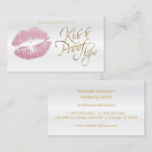 Carte De Visite Lèvres de preuve de baiser - parties scintillantes (Devant / Derrière)