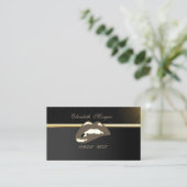Carte De Visite Lèvres Élégantes Professionnelles Chic Luxe (Debout devant)
