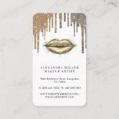 Carte De Visite Lèvres glamées Marine & Gold Parties scintillant o (Dos)