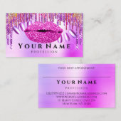 Carte De Visite Lèvres Holographe Lèvres rose (Devant / Derrière)