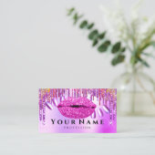 Carte De Visite Lèvres Holographe Lèvres rose (Debout devant)