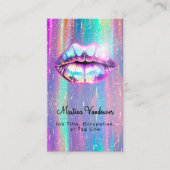 Carte De Visite Lèvres holographiques brillantes (Devant)