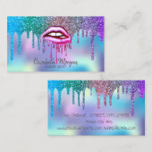 Carte De Visite Lèvres Holographiques Holographiques Metallic Driv (Devant / Derrière)