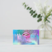 Carte De Visite Lèvres Holographiques Holographiques Metallic Driv (Debout devant)