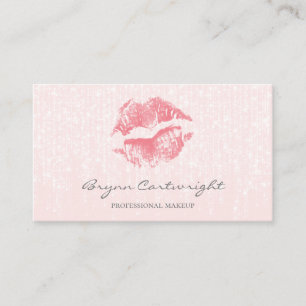 Carte De Visite Lèvres Kiss Roses avec Lumières Twinkle subtile