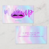 Carte De Visite Lèvres modernes, Holographie -Artiste maquillage (Devant / Derrière)