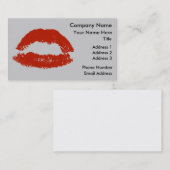 Carte De Visite Lèvres Pop Art Rouges (Devant / Derrière)