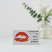 Carte De Visite Lèvres Pop Art Rouges (Debout devant)