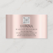 Carte De Visite Lèvres Roses Blush QR Code Logo maquillage Lipstic (Dos)