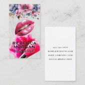Carte De Visite Lèvres roses | Brosse maquillée et poudre (Devant / Derrière)