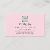 Carte De Visite Lèvres roses Code QR Logo maquillage Lipstick Glos (Dos)