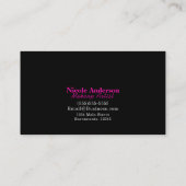 Carte De Visite Lèvres roses Kiss maquillage beauté glam chic noir (Dos)