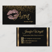 Carte De Visite Lèvres Roses poussiéreuses 2 (Devant / Derrière)