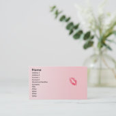 Carte De Visite Lèvres sur des affaires roses (Debout devant)