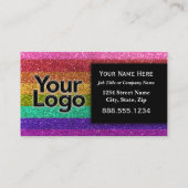 Carte De Visite LGBTQ Pride Parties scintillant Rainbow Make Up Ar (Dos)