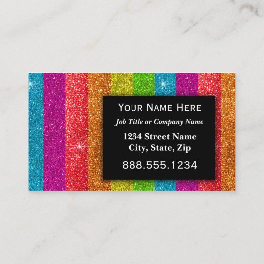 Carte De Visite LGBTQ Pride Parties scintillant Rainbow Make Up Ar (Dos)