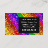 Carte De Visite LGBTQ Pride Parties scintillant Rainbow Make Up Ar (Dos)