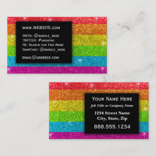 Carte De Visite LGBTQ Pride Parties scintillant Rainbow Make Up Ar