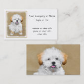 Carte De Visite Lhasa Apso Puppy Peinture - Cute Original Chien Ar (Devant / Derrière)