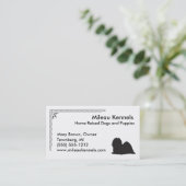 Carte De Visite Lhasa Apso Silhouette (Debout devant)