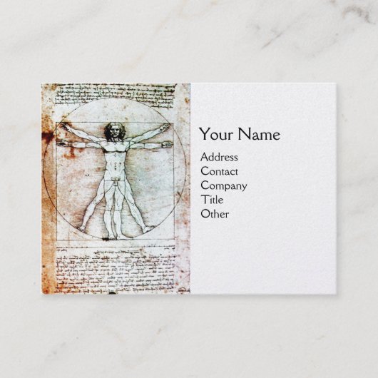 Carte De Visite L'HOMME VITRUVIEN, Livre blanc Pearl (Devant)