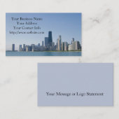 Carte De Visite L'horizon de Chicago (Devant / Derrière)