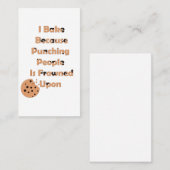 Carte De Visite L'Humour de Baker : Je fais cuire parce que je pun (Devant / Derrière)