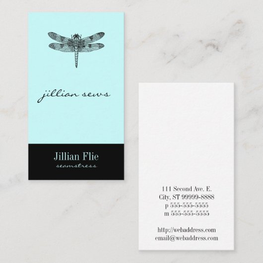 Carte De Visite Libellule (Devant / Derrière)