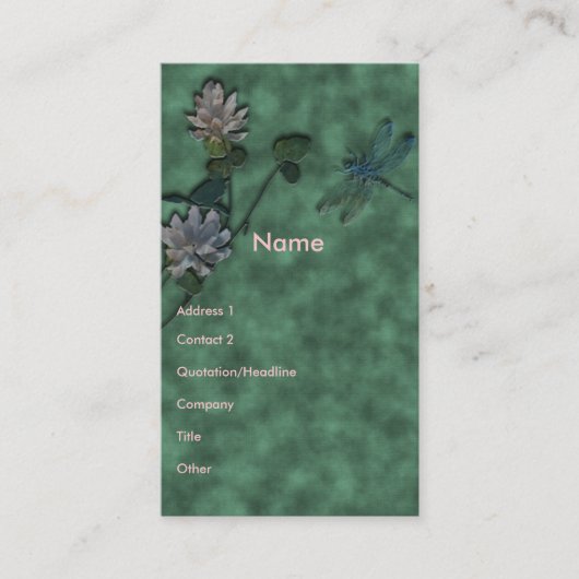 Carte De Visite Libellule (Devant)