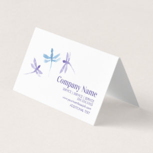 Carte De Visite Libellule Aquarelle Peinte à la Main Entreprise