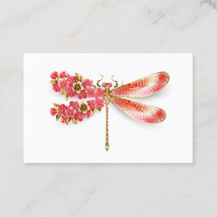 Carte De Visite Libellule de fleur avec sakura bijou