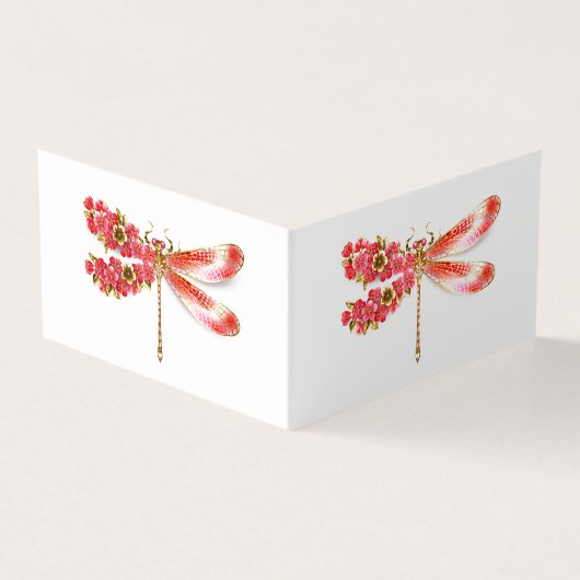 Carte De Visite libellule de fleurs avec sakura de bijoux (Extérieur)