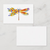 Carte De Visite libellule de fleurs jaunes (Devant / Derrière)