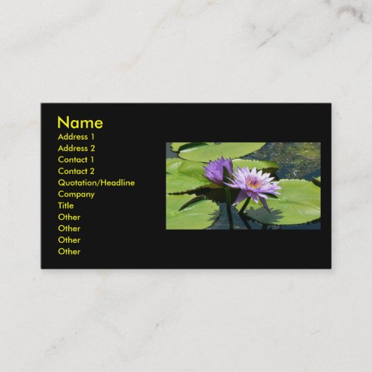 Carte De Visite Libellule Lotus (Devant)