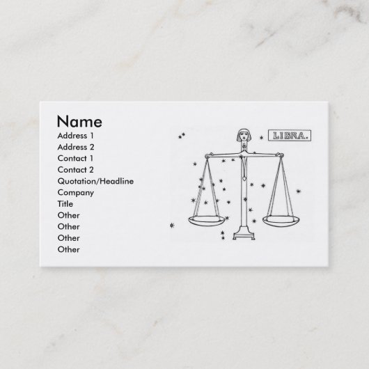 Carte de visite Libra (Devant)