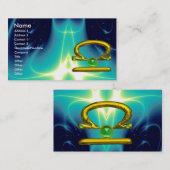 Carte De Visite LIBRA, Emerald brillant jaune vif vert noir (Devant / Derrière)