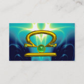 Carte De Visite LIBRA, Emerald brillant jaune vif vert noir (Dos)