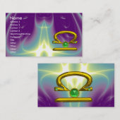 Carte De Visite LIBRA, Emerald brillant jaune vif vert noir (Devant / Derrière)