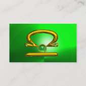 Carte De Visite LIBRA, Émeraude verte et or (Dos)