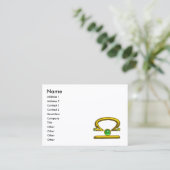 Carte De Visite LIBRA GOLD ZODIAC JEWEL Green Emerald (Debout devant)